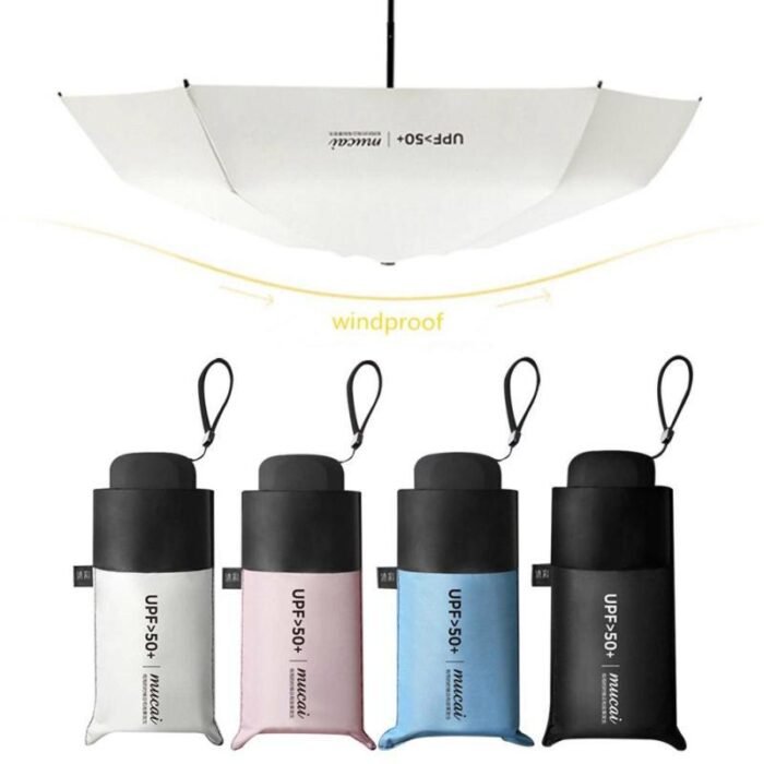 Portable Anti-UV Pouch Mini Umbrella Rain Women Windproof Durable 5 Folding Sun Umbrellas Portable Solar Female Parasol - Image 2