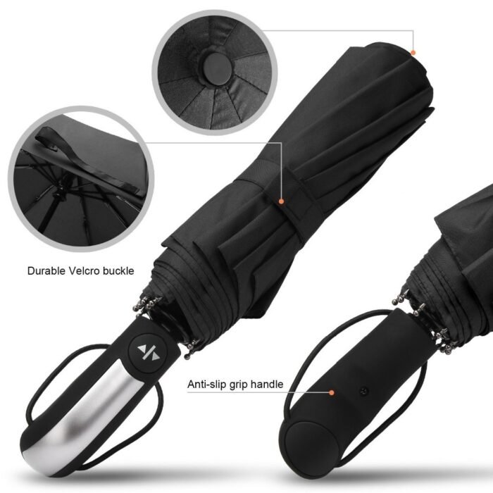 Wind Resistant Folding Automatic Umbrella Rain Women Auto Luxury Big Windproof Umbrellas Rain For Men Black Coating 10K Parasol - Image 2