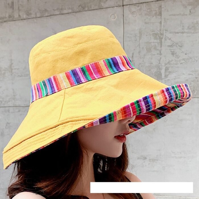 Sun Hat Women's big eaves summer Korean versatile hat fisherman's hat Japanese face covering sun hat foldable sun hat - Image 2