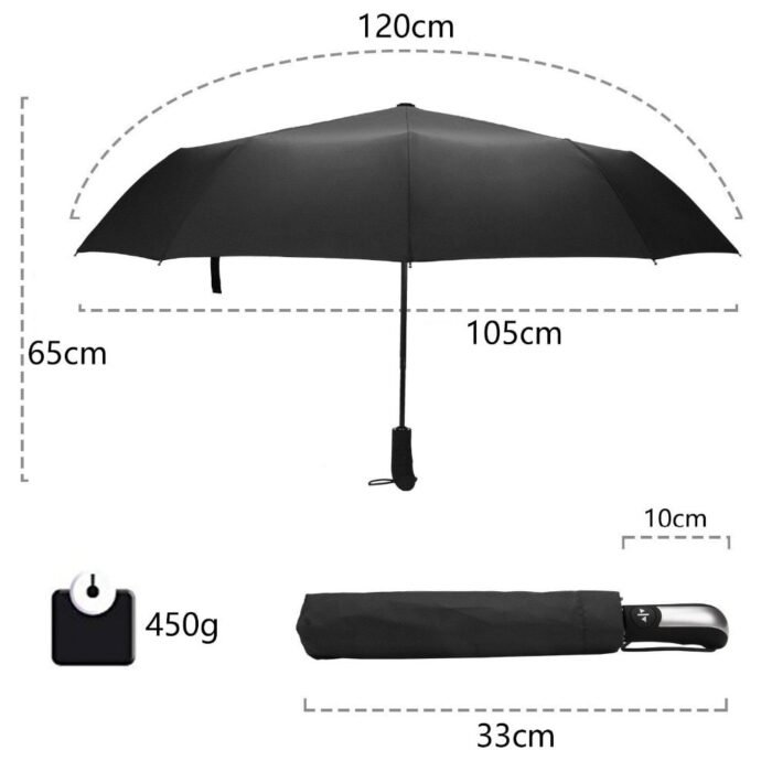 Wind Resistant Folding Automatic Umbrella Rain Women Auto Luxury Big Windproof Umbrellas Rain For Men Black Coating 10K Parasol - Image 6