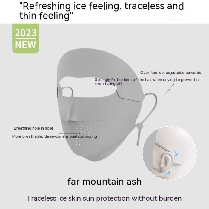 Facekini Full Face Sunscreen Mask Breathable Thin Ice Silk - Image 8