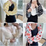 Sun Protection Clothing With Silk Scarf Women's Sun Protection Sleeves - Image 8