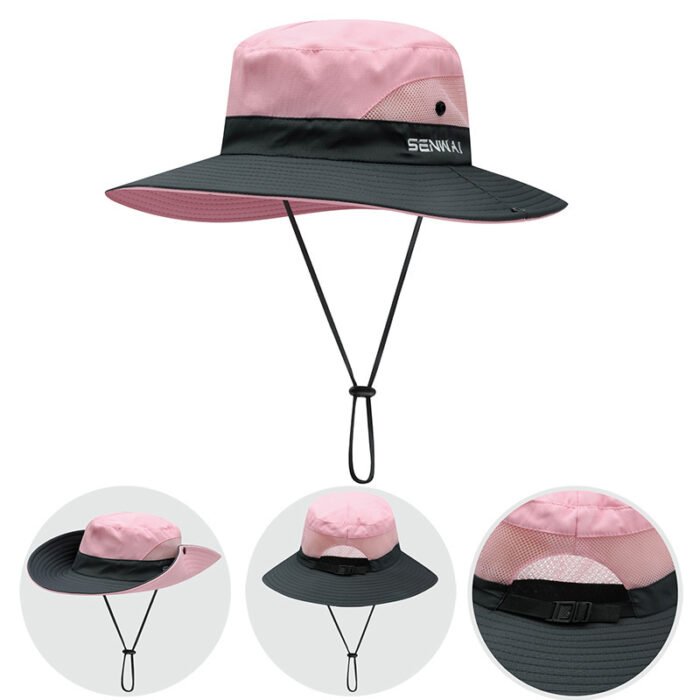 Bucket Hat Women's Summer Outdoor Sun Hat Exposed Ponytail Sun Hat Sun Protection Hat - Image 5