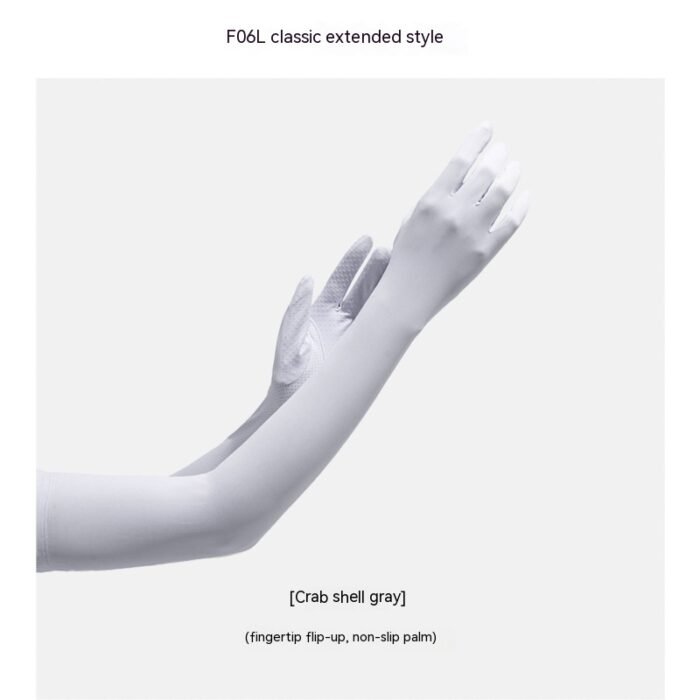 Nylon Ice Silk Long Sun Protection Ice Sleeve Gloves Women's UV Protection Sleeves Sun Protection Summer Long Arm Guard - Image 10
