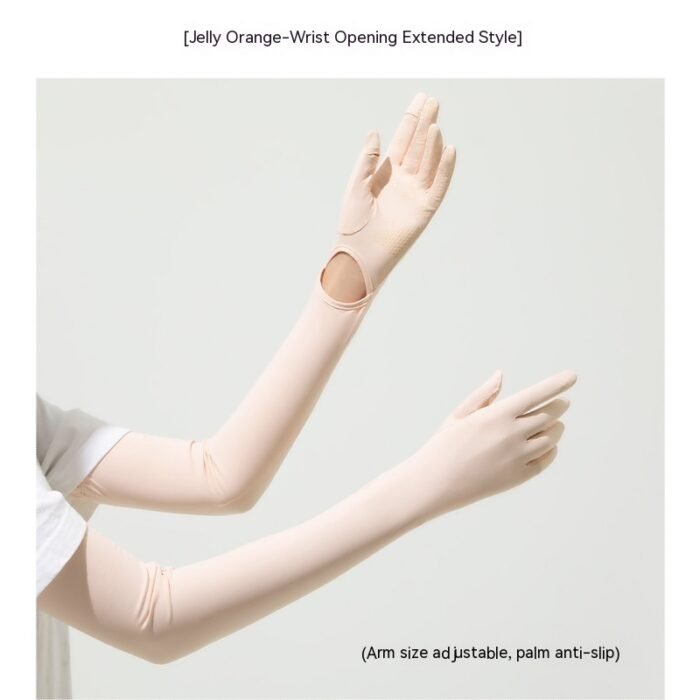 Nylon Ice Silk Long Sun Protection Ice Sleeve Gloves Women's UV Protection Sleeves Sun Protection Summer Long Arm Guard - Image 5