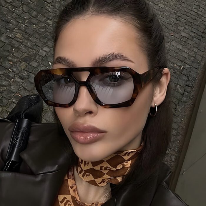 Ins Big Frame Leopard Sunglasses Summer Sunshade Beach Vacation Glasses - Image 2