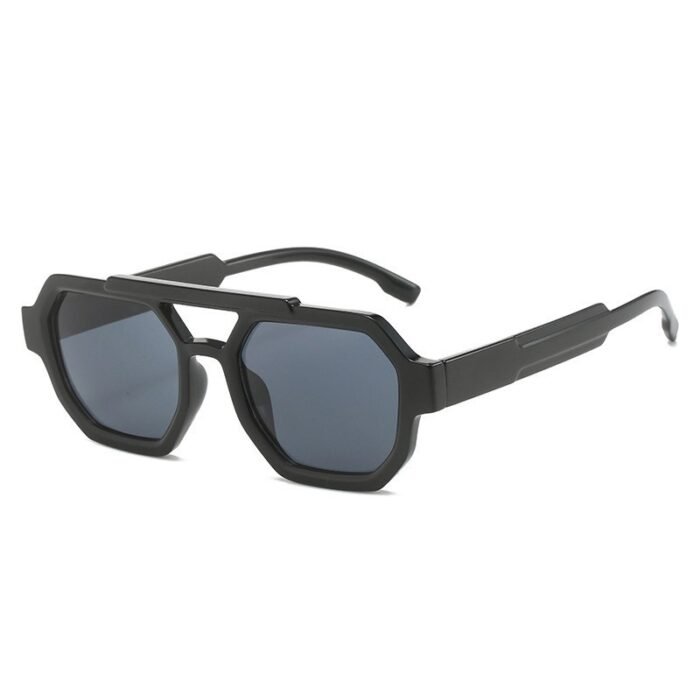 Polygon Double Beam Sunglasses Pilot Sunshade Sunglasses - Image 4