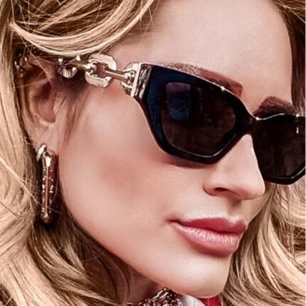 Small Frame Personalized Chain Temples Sunshade Sunglasses