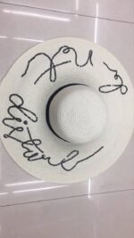 Letter Big Brimmed Straw Hat Vacation Beach Sun Hat Sun Hat - Image 5