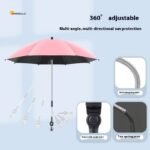 Baby Stroller Sunshade Black Glue UV-proof Stroller Parasol - Image 2