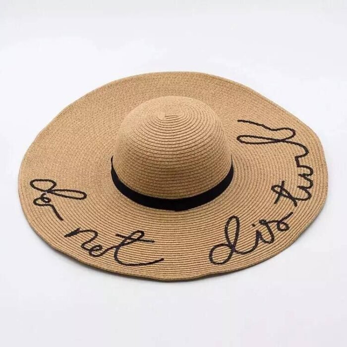 Letter Big Brimmed Straw Hat Vacation Beach Sun Hat Sun Hat - Image 4