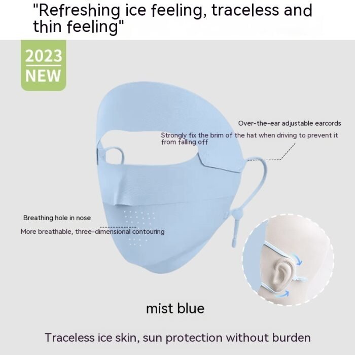 Facekini Full Face Sunscreen Mask Breathable Thin Ice Silk - Image 10