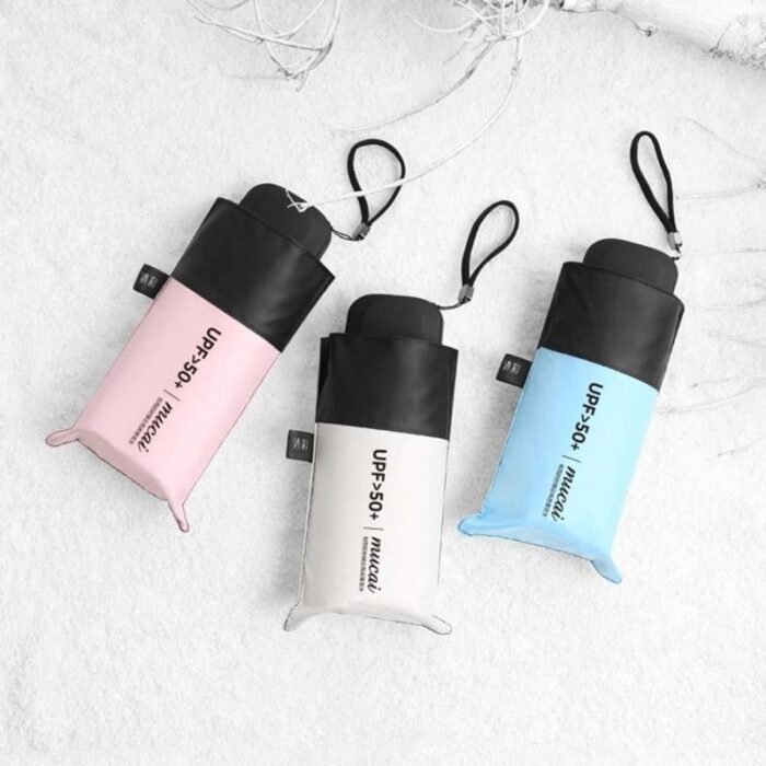 Portable Anti-UV Pouch Mini Umbrella Rain Women Windproof Durable 5 Folding Sun Umbrellas Portable Solar Female Parasol - Image 1