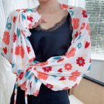Sun Protection Clothing With Silk Scarf Women's Sun Protection Sleeves - Image 5