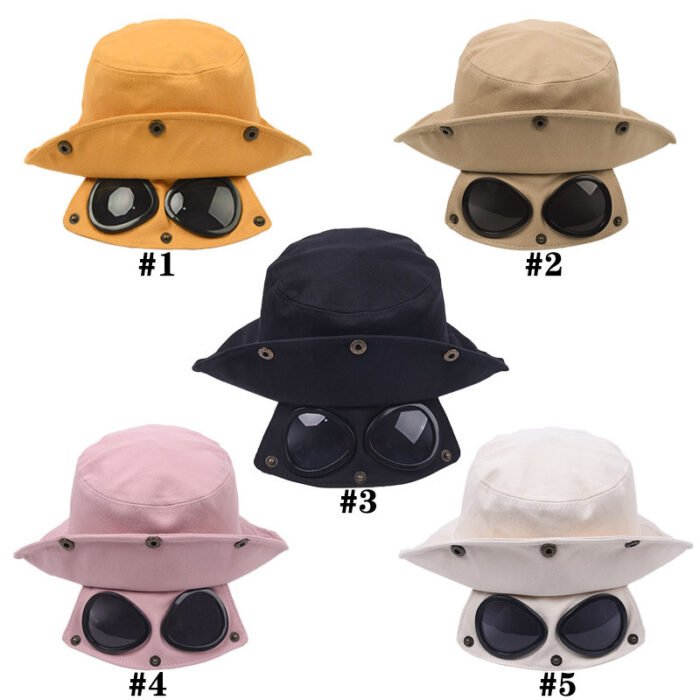 Funny Hip Hop Sunshade Sunglasses Bucket Hat - Image 1