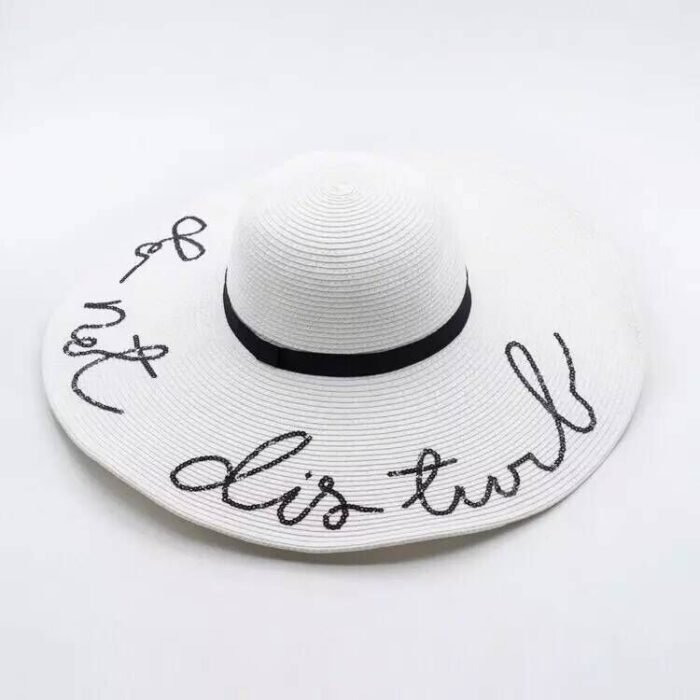Letter Big Brimmed Straw Hat Vacation Beach Sun Hat Sun Hat - Image 6