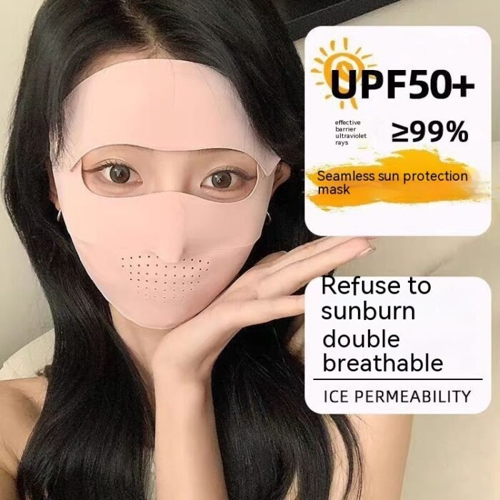 Facekini Full Face Sunscreen Mask Breathable Thin Ice Silk - Image 1