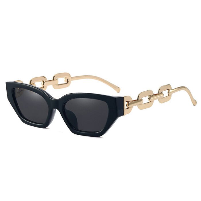Small Frame Personalized Chain Temples Sunshade Sunglasses - Image 2