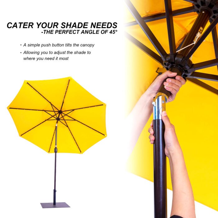 Danlong Promotion Outdoor 7ft Garden Camping Solar Panel LED Patio Umbrella Parasol With Tilt - Image 4