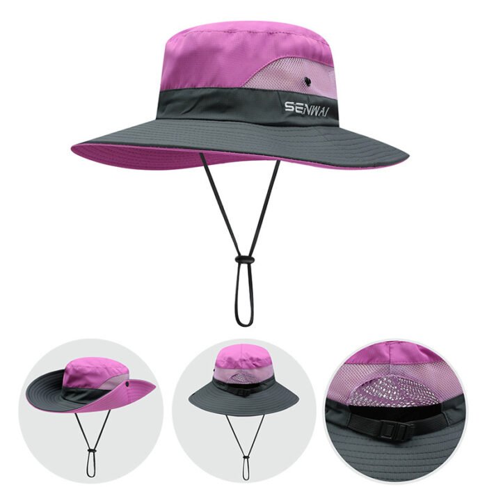 Bucket Hat Women's Summer Outdoor Sun Hat Exposed Ponytail Sun Hat Sun Protection Hat - Image 9