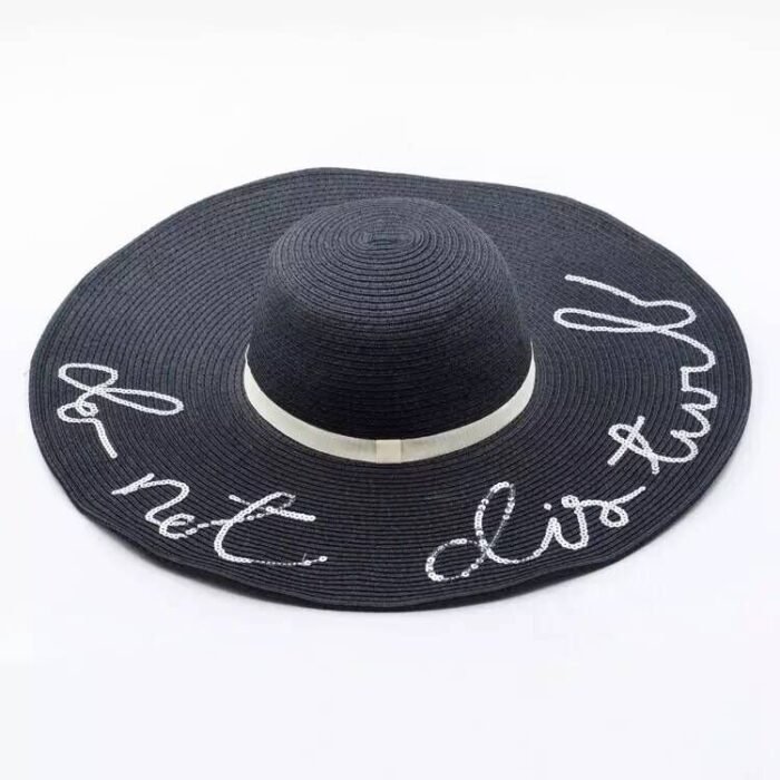 Letter Big Brimmed Straw Hat Vacation Beach Sun Hat Sun Hat - Image 8