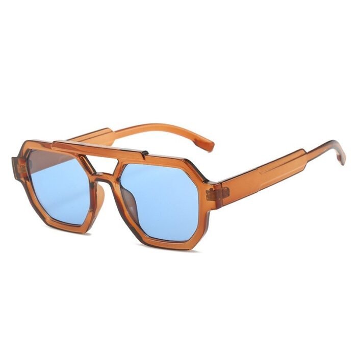 Polygon Double Beam Sunglasses Pilot Sunshade Sunglasses - Image 2