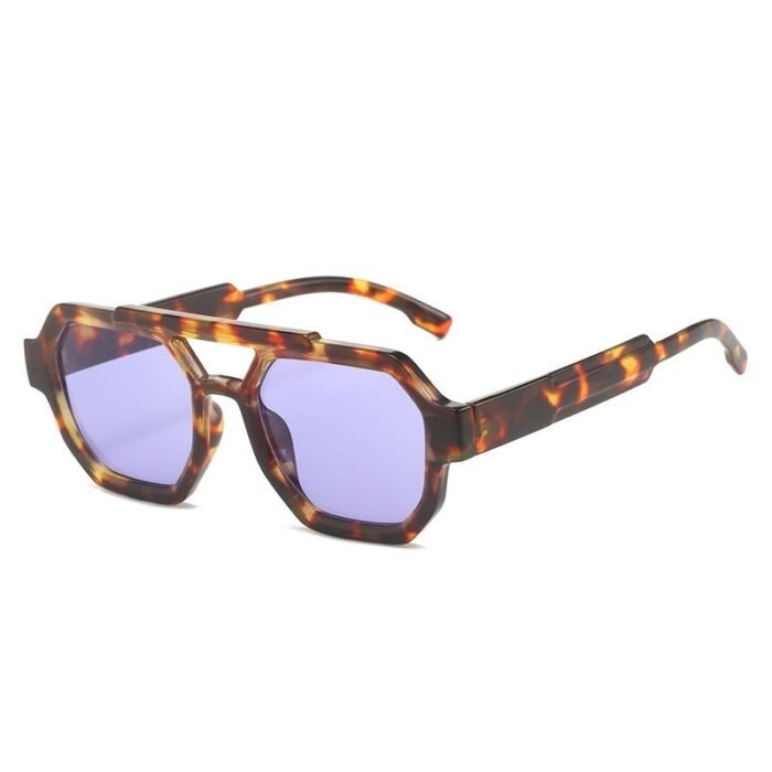 Polygon Double Beam Sunglasses Pilot Sunshade Sunglasses - Image 5
