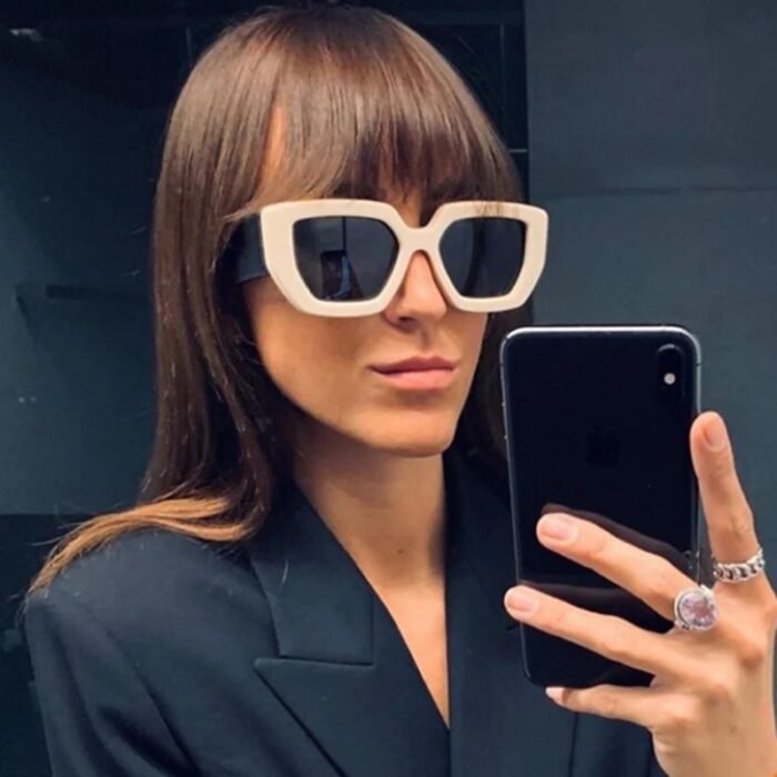 Side Sunglasses Personality Polygon Contrast Sunglasses Retro Sunglasses - Image 1