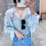 Sun Protection Clothing With Silk Scarf Women's Sun Protection Sleeves - Image 4