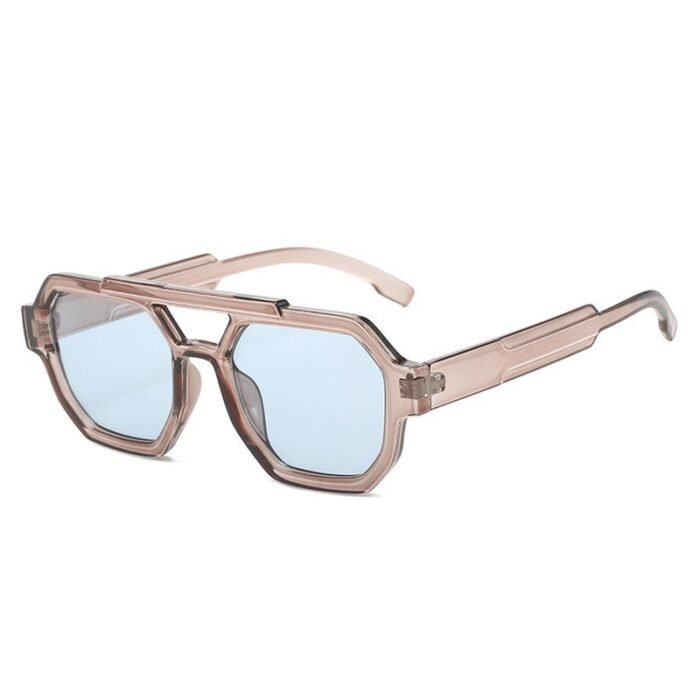 Polygon Double Beam Sunglasses Pilot Sunshade Sunglasses - Image 3