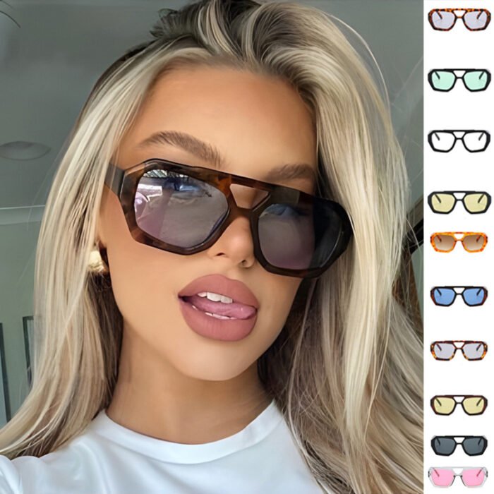 Ins Big Frame Leopard Sunglasses Summer Sunshade Beach Vacation Glasses - Image 1